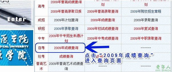 云南2009年10月自学考试成绩查询方式