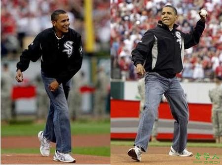U.S. President Barack Obama throws out the first pitch at the 2009 MLB All-Star Game at Busch Stadium on July 14, 2009 in St Louis, Missouri. US President Barack Obama admitted Tuesday he's a little frumpy, but brushed aside suggestions that he should pay greater attention to fashion. (Agencies)